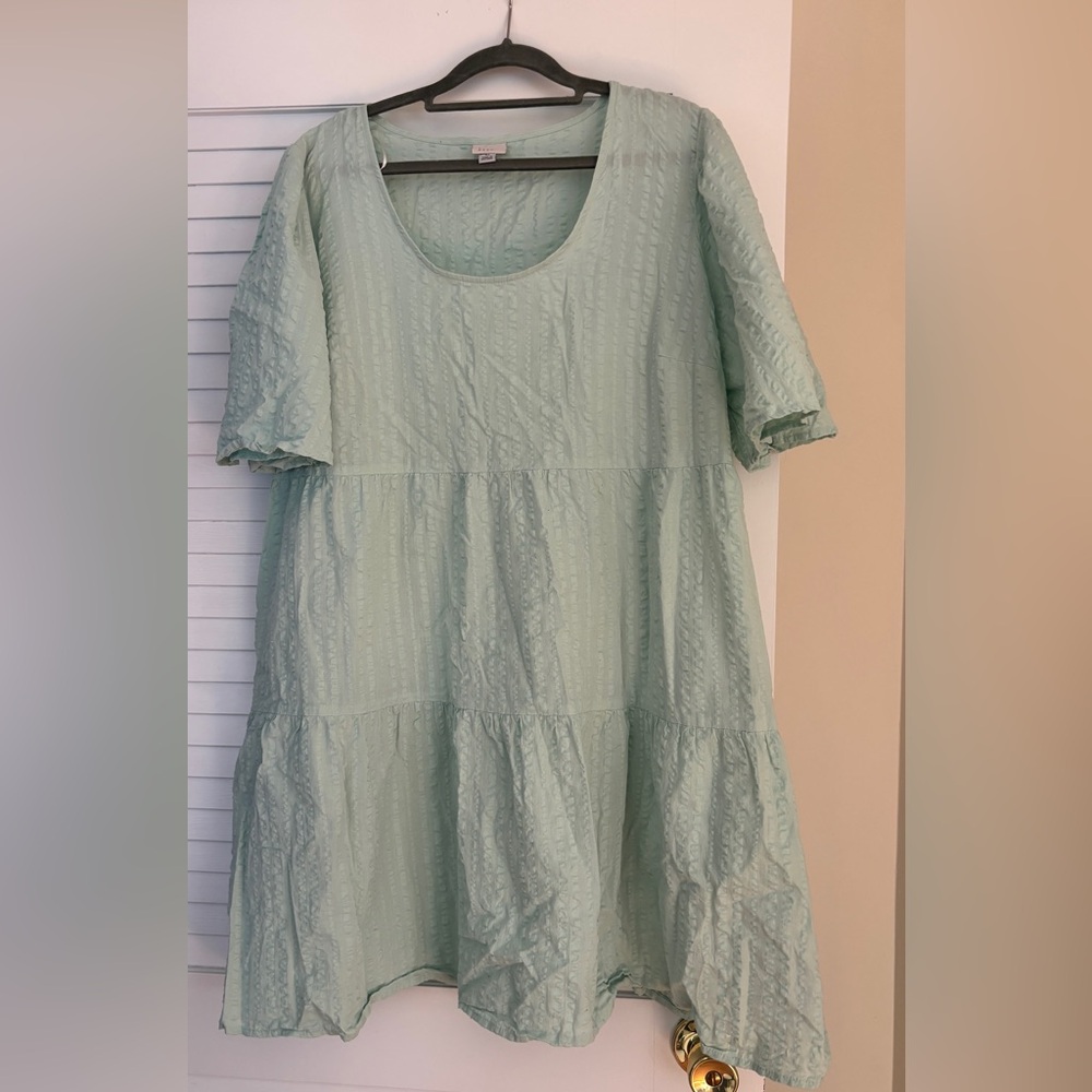 Mint Green Tiered Smock Dress